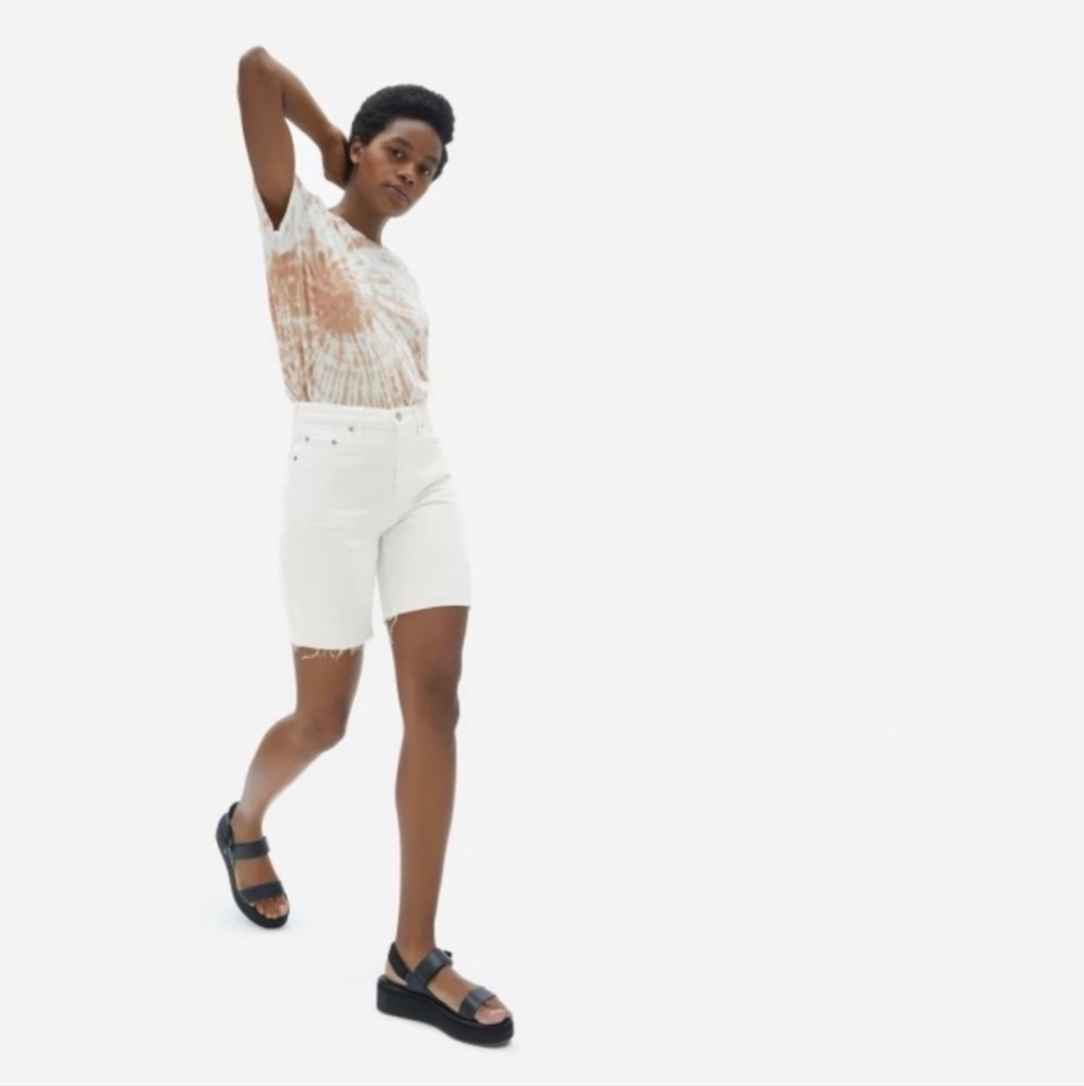 EVERLANE The Cheeky Long‎ Short Shorts White Denim 28 - Picture 10 of 10